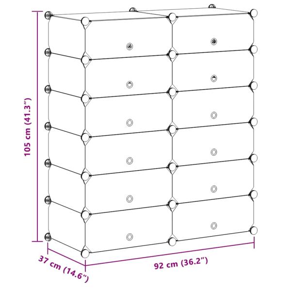 Schuh-Organizer Zusammenklappbar mit 12 Fächern Weiß