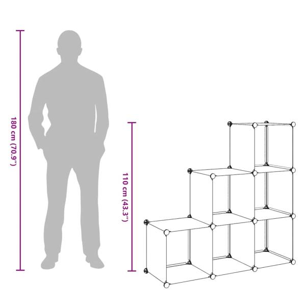 Regalsystem Würfel-Regal mit 6 Fächern Weiß