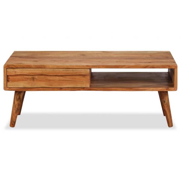 Couchtisch Massivholz mit Schublade Geschnitzt 100 x 50 x 40 cm
