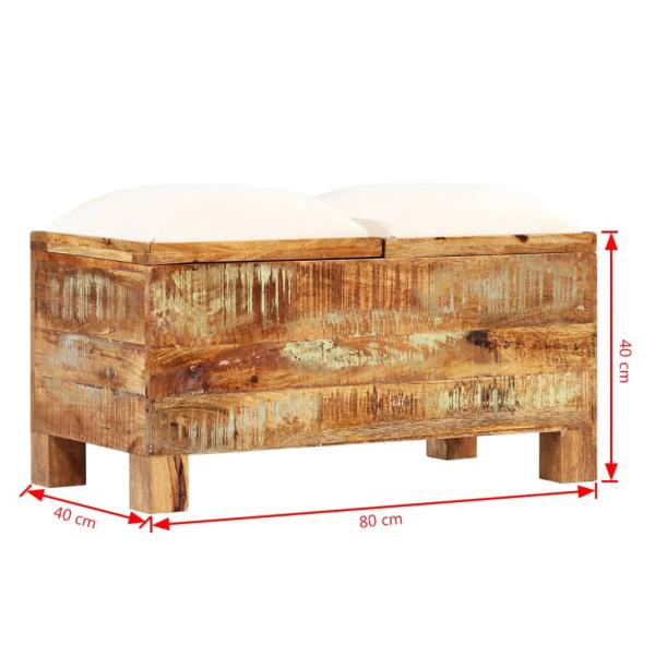 Sitzbank mit Stauraum Altholz Massiv 80x40x40 cm