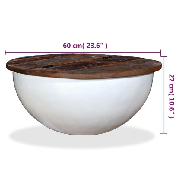 Couchtisch Altholz Massiv Weiß Schalenform
