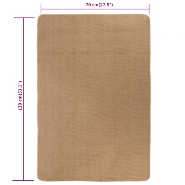 Teppich Jute mit Latexrücken 70x130 cm Natur
