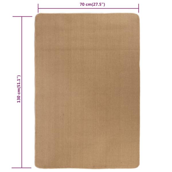 Teppich Jute mit Latexrücken 70x130 cm Natur