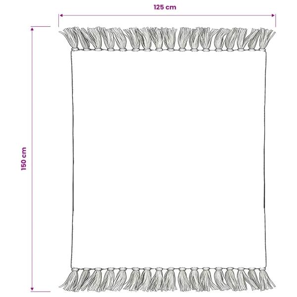 Überwurf Baumwolle Streifen 125x150 cm Grau und Weiß