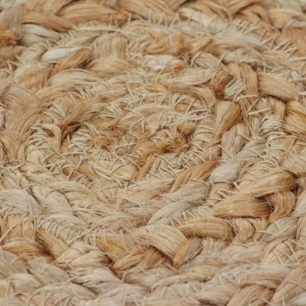 Teppich Flechtmuster Jute 90 cm Rund