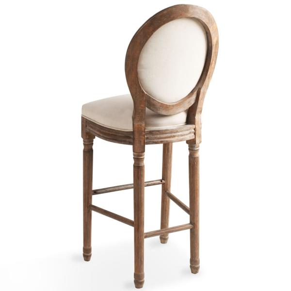 Barhocker 2 Stk. Weiß Leinen 