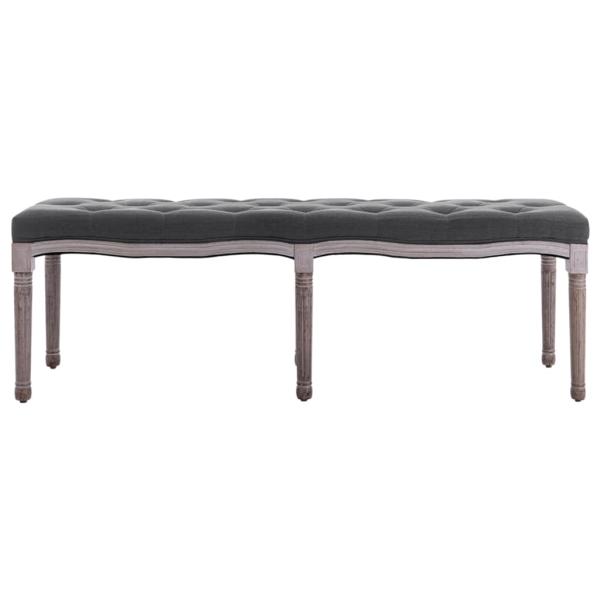 Bank Leinen Massivholz 150x40x48 cm Dunkelgrau