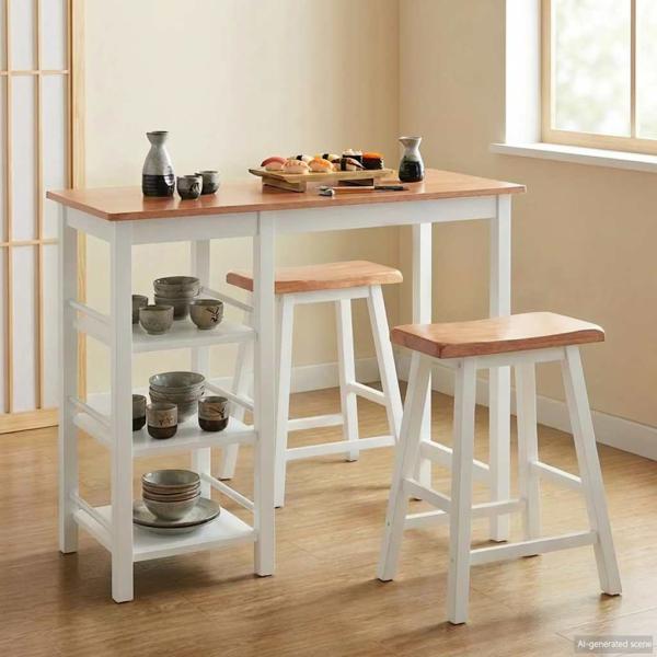 Bar Set 3 Stück MDF Weiß
