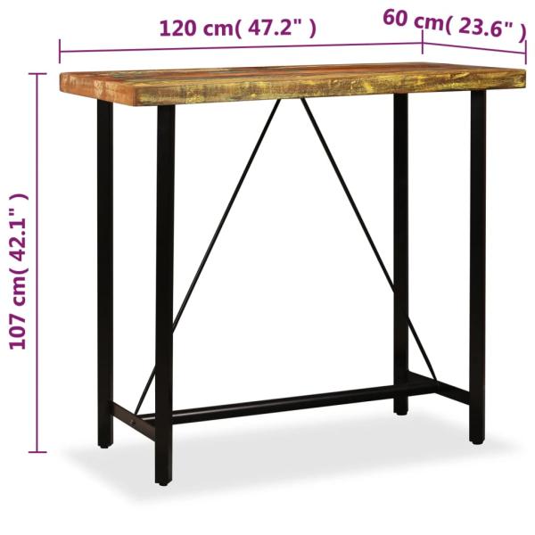 Bartisch Altholz Massiv 120x60x107 cm