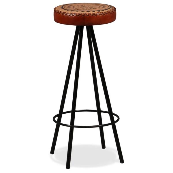 Barhocker 2 Stk. Echtleder 