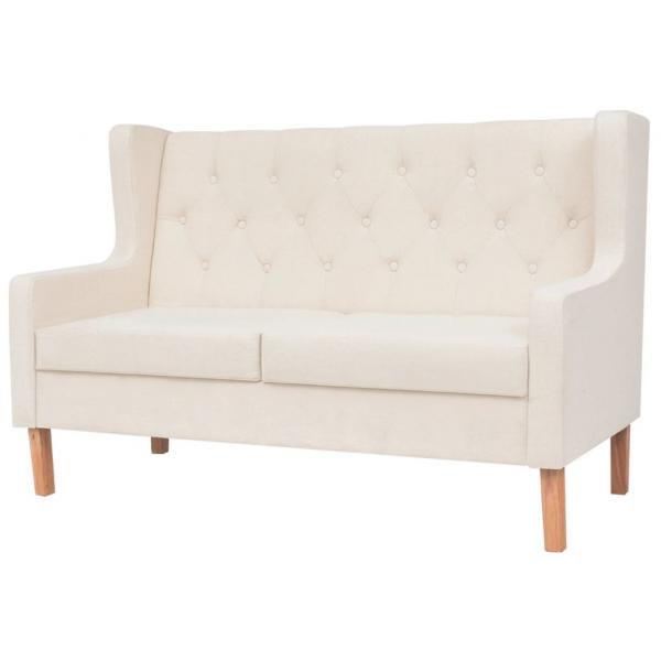 2-Sitzer Sofa Stoff Cremeweiß