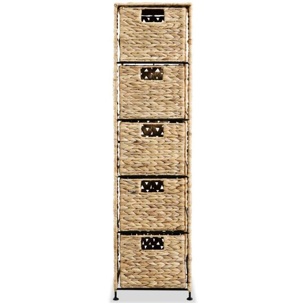 Standregal mit 5 Körben 25,5x37x100 cm Wasserhyazinthe 