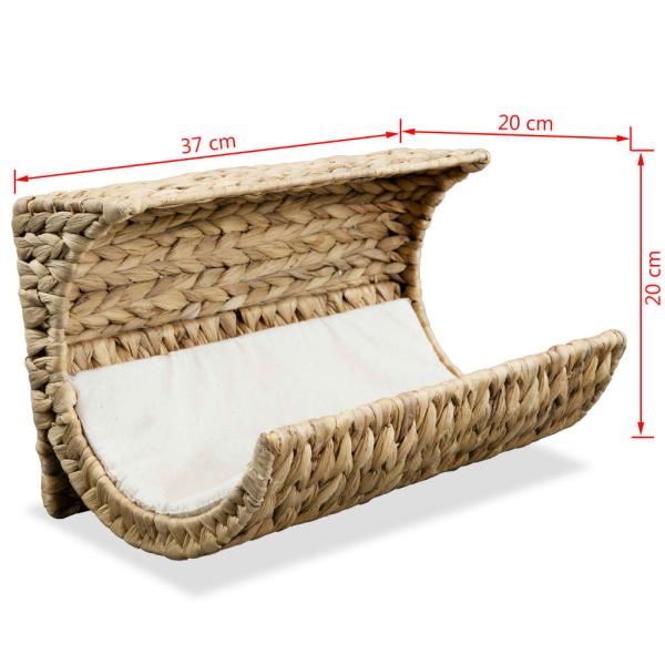 Katzenbett mit Kissen Wasserhyazinthe 37 x 20 x 20 cm