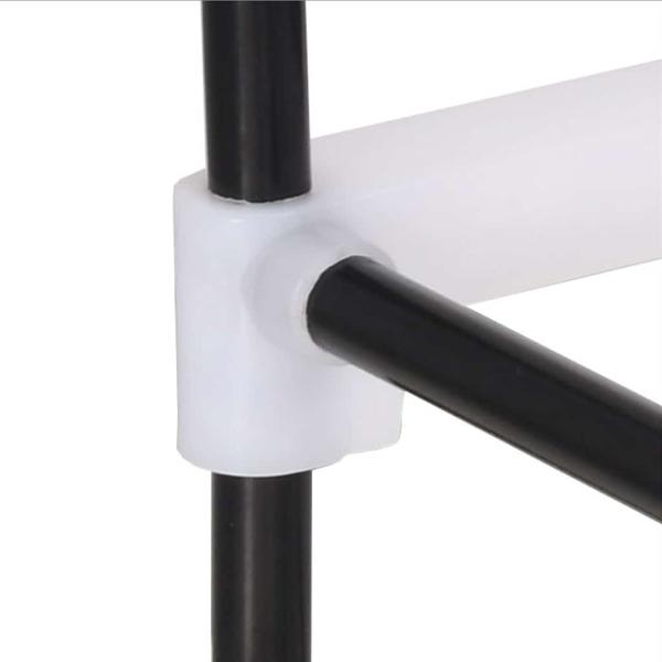 Schuhregal mit 4 Etagen Metall und Kunststoff Schwarz