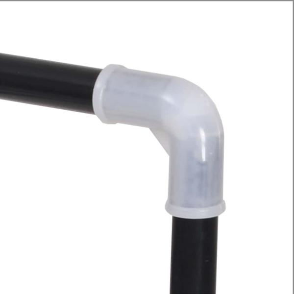 Schuhregal mit 7 Etagen Metall und Kunststoff Schwarz