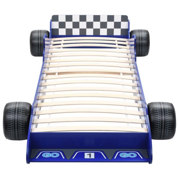 Kinderbett im Rennwagen-Design 90 x 200 cm Blau
