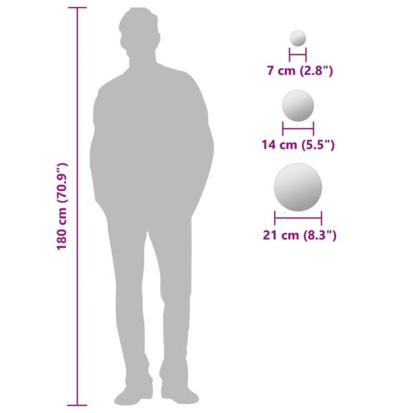 7-teiliges Wandspiegelset Rundglas
