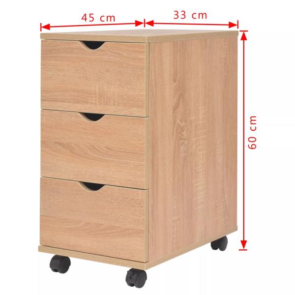 Schubladenelement 33×45×60 cm Eichenbraun