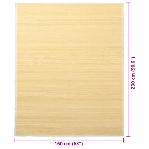 Teppich Bambus 160x230 cm Natur