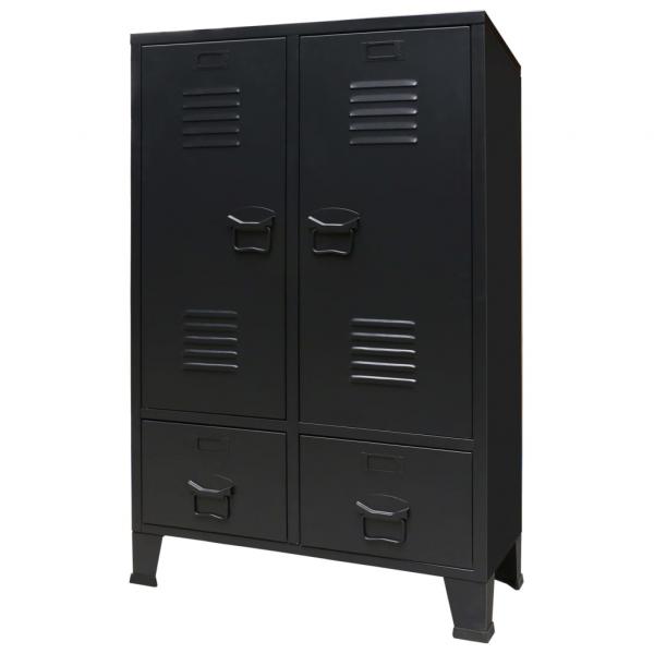 ARDEBO.de - Kleiderschrank Metall Industrie-Stil 67 x 35 x 107 cm Schwarz