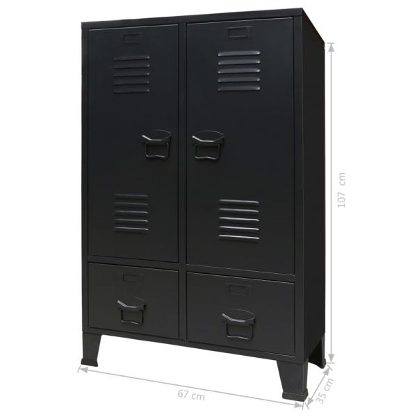 Kleiderschrank Metall Industrie-Stil 67 x 35 x 107 cm Schwarz