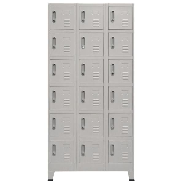 Schließfachschrank mit 18 Fächern Metall 90x40x180 cm 