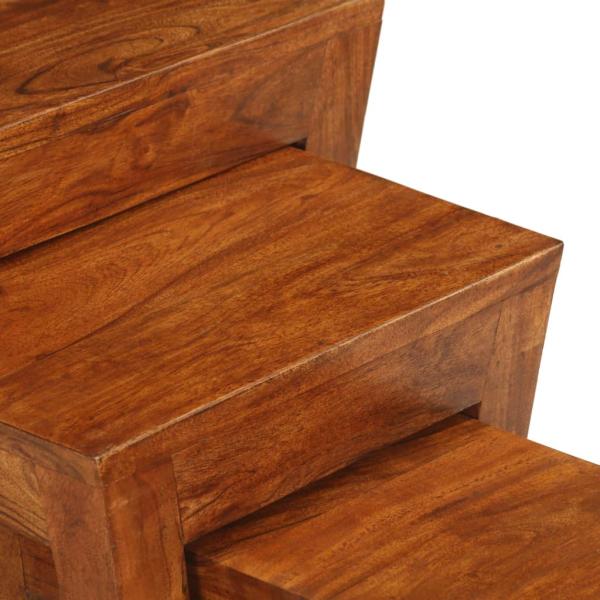 3-tlg. Satztisch-Set Massivholz Akazie 50x35x50 cm Braun