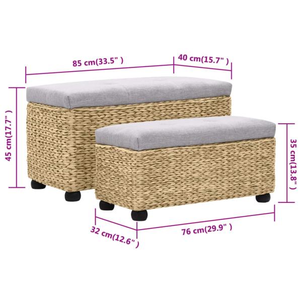 Sitzbank-Set 2-tlg. Seegras Grau