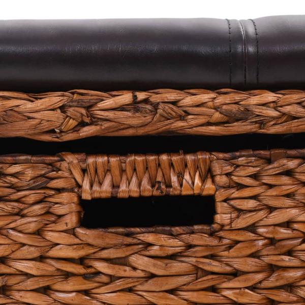 Sitzbank mit 2 Körben Seegras 71×40×42 cm Braun