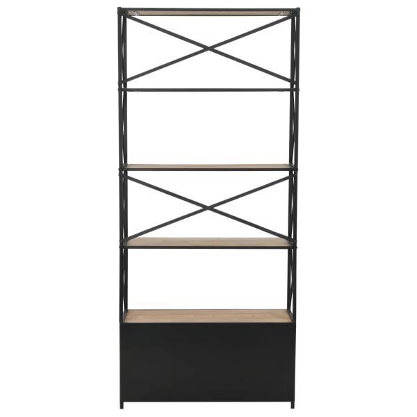 Bücherregal Massivholz Tanne und Stahl 80x32,5x180 cm