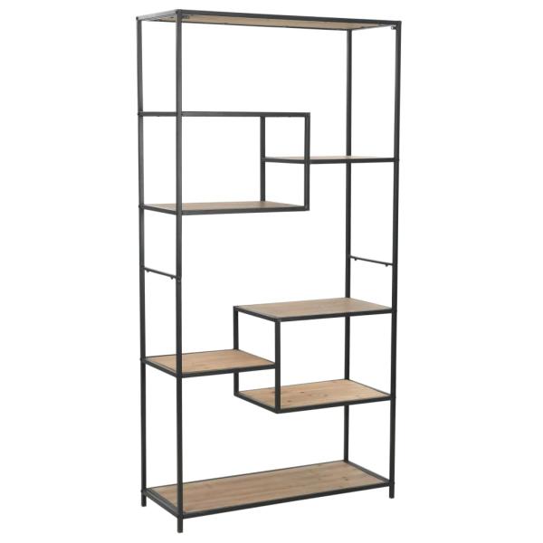 ARDEBO.de - Bücherregal Massivholz Tanne und Stahl 90,5x35x180 cm