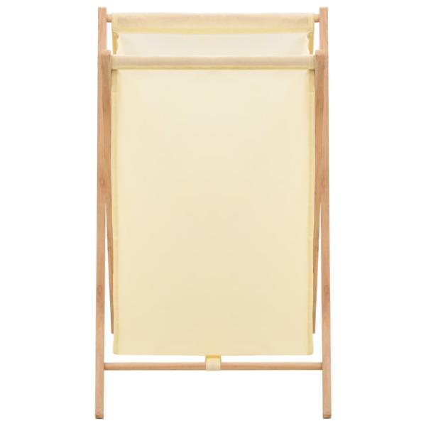 Wäschekorb Zedernholz und Stoff Beige 42x41x64 cm