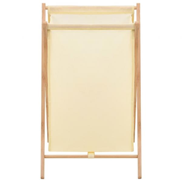 Wäschekorb Zedernholz und Stoff Beige 42x41x64 cm