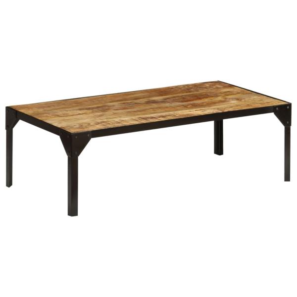 Couchtisch Raues Mango-Massivholz und Stahl 110 cm