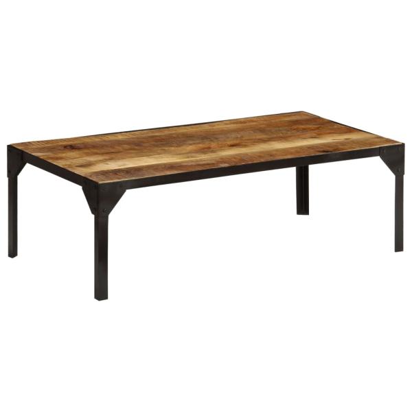 Couchtisch Raues Mango-Massivholz und Stahl 110 cm