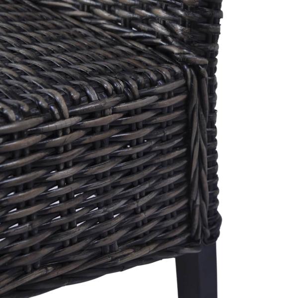 Esszimmerstühle 2 Stk. Schwarz Kubu Rattan und Mango Holz