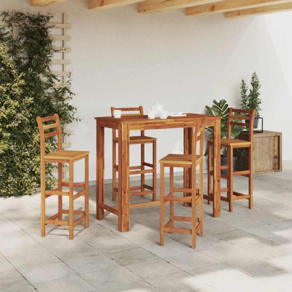 ARDEBO.de - Bartisch Akazienholz Massiv 120 x 60 x 105 cm
