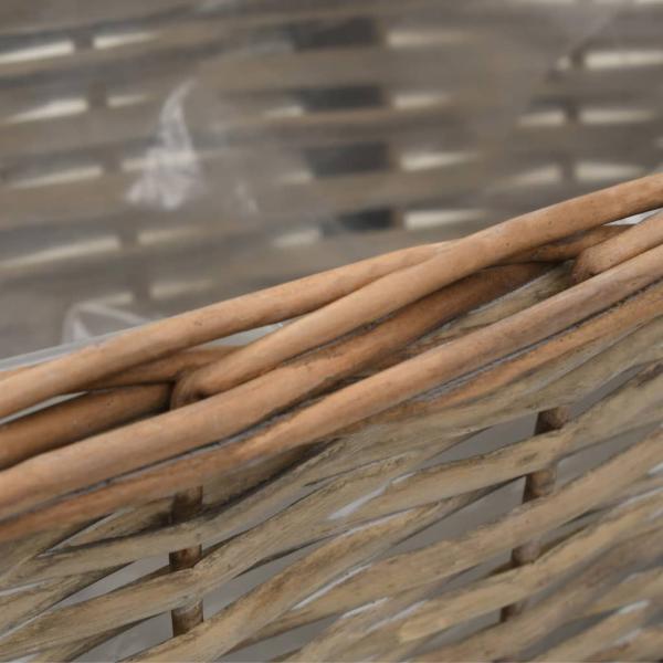 Balkon-Blumentöpfe 2 Stk. Weide mit PE-Auskleidung 40 cm