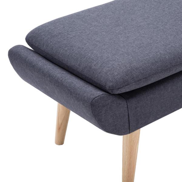 Hocker Stoffbezug 73 x 43 x 42 cm Dunkelgrau 