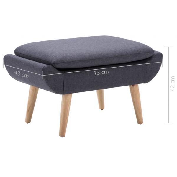 Hocker Stoffbezug 73 x 43 x 42 cm Dunkelgrau 