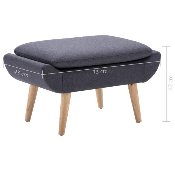 Hocker Stoffbezug 73 x 43 x 42 cm Dunkelgrau 