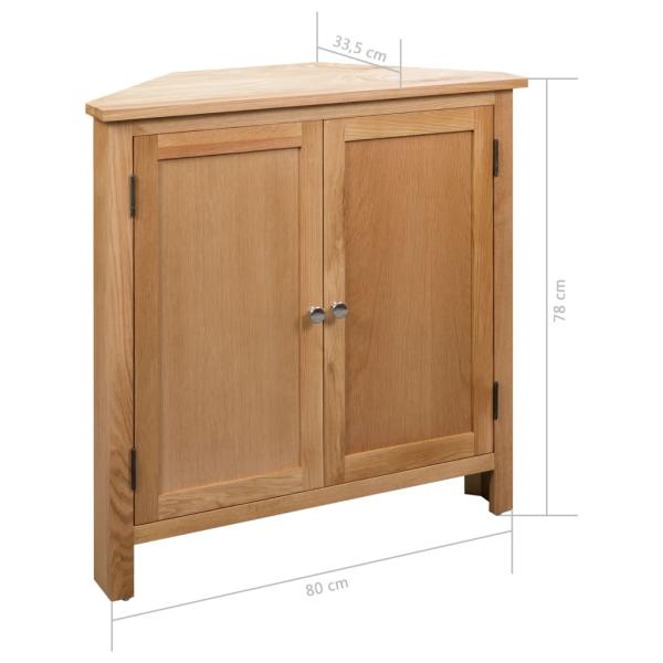 Eckschrank 80x33,5x78 cm Massivholz Eiche