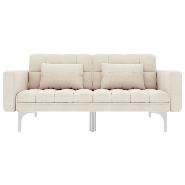 Schlafsofa Creme Stoff 
