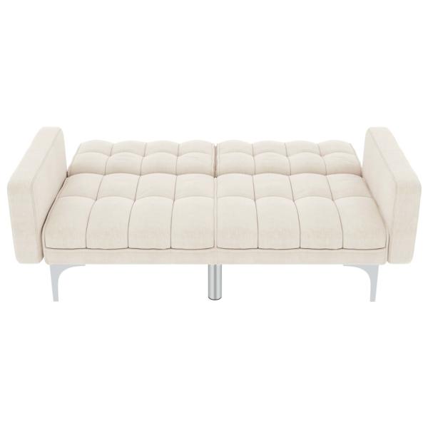 Schlafsofa Creme Stoff 