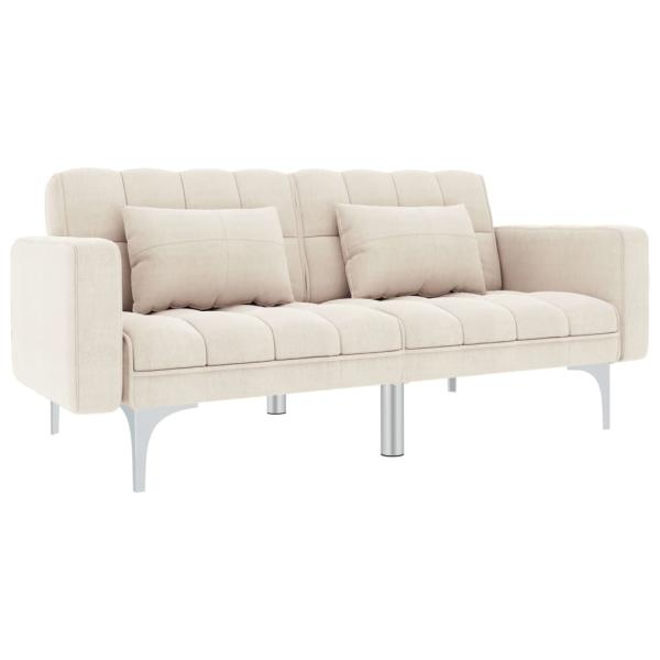 Schlafsofa Creme Stoff 