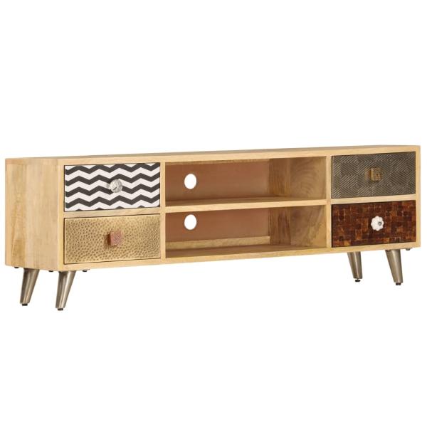 TV-Ablage 120 x 30 x 40 cm Massivholz Mango