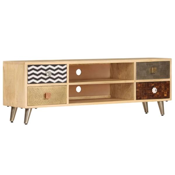 TV-Ablage 120 x 30 x 40 cm Massivholz Mango