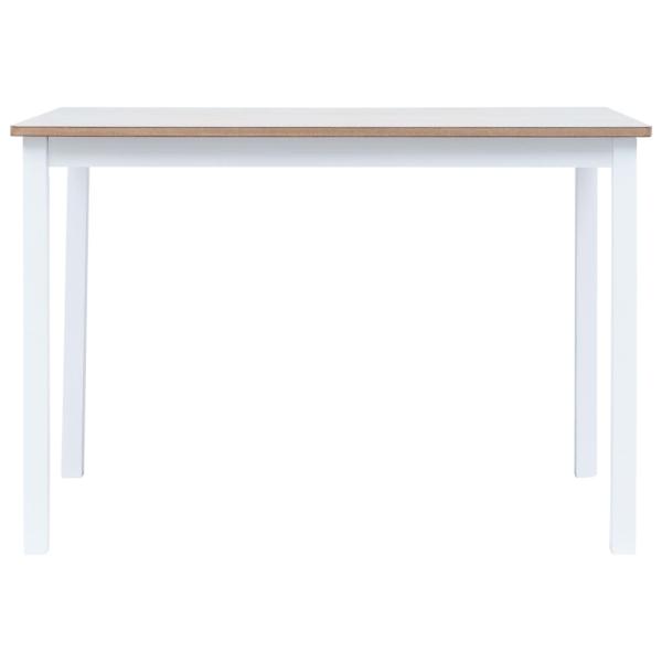 Esstisch Weiß und Braun 114x71x75 cm Gummiholz Massiv