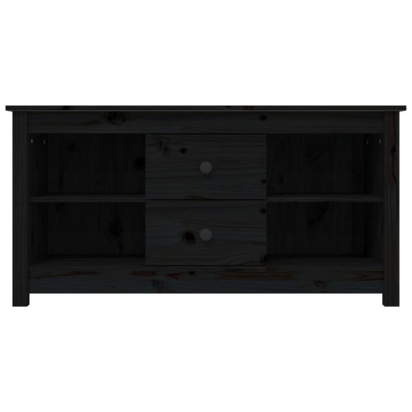 TV-Schrank Schwarz 103x36,5x52 cm Massivholz Kiefer