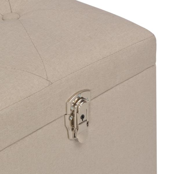 Hocker mit Stauraum 3 Stk. Beige Stoff